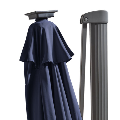 Fira Dark Blue LED Parasol - 2.5m Square Cantilever - Laura James