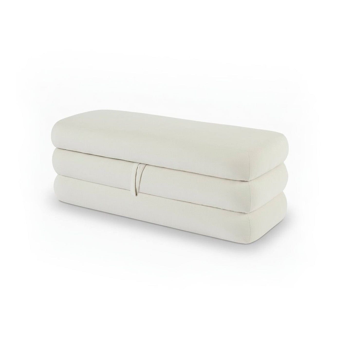 Fleur Large Footstool - Ivory - Laura James