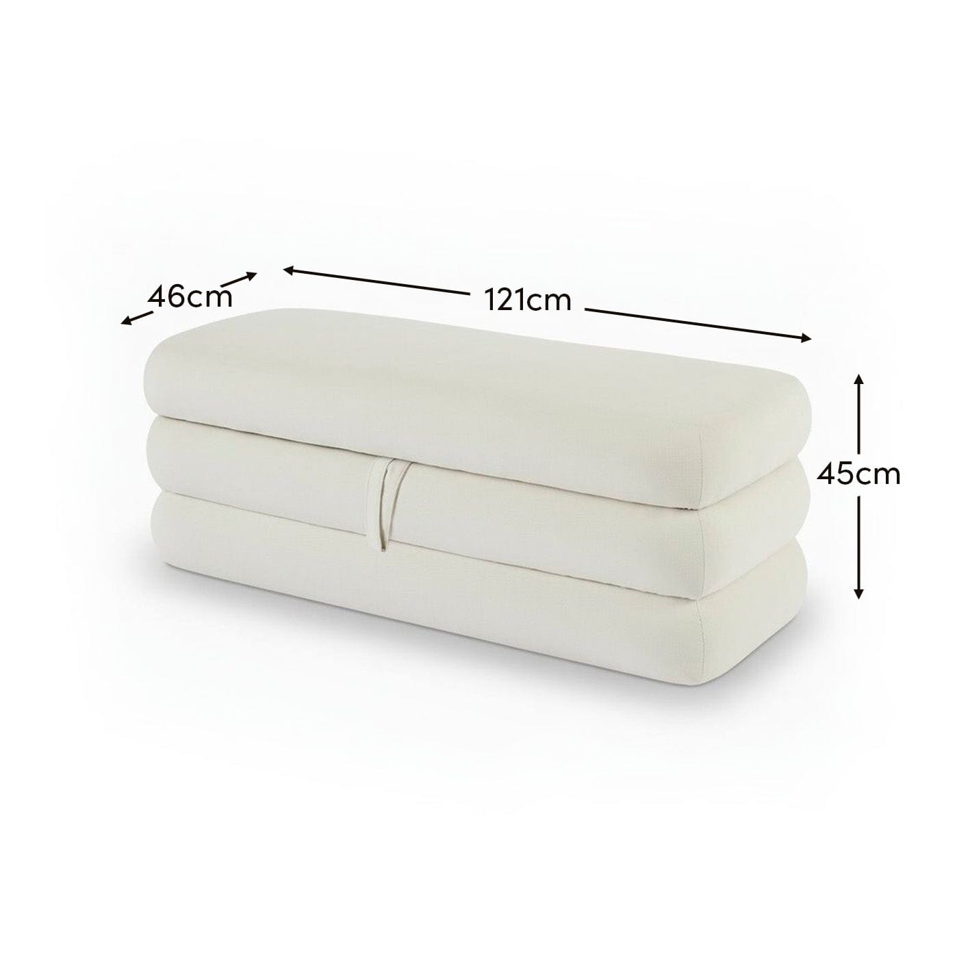 Fleur Large Footstool - Ivory - Laura James