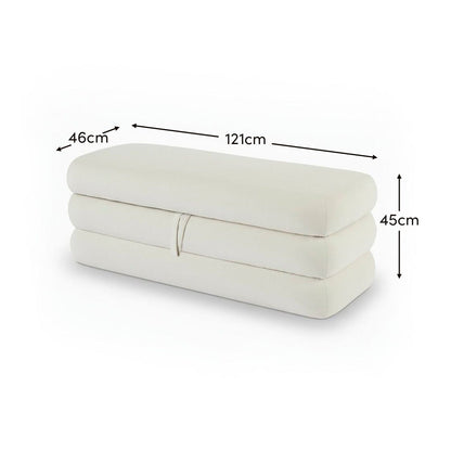Fleur Large Footstool - Ivory - Laura James