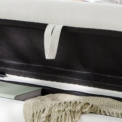 Fleur Large Footstool - Ivory - Laura James