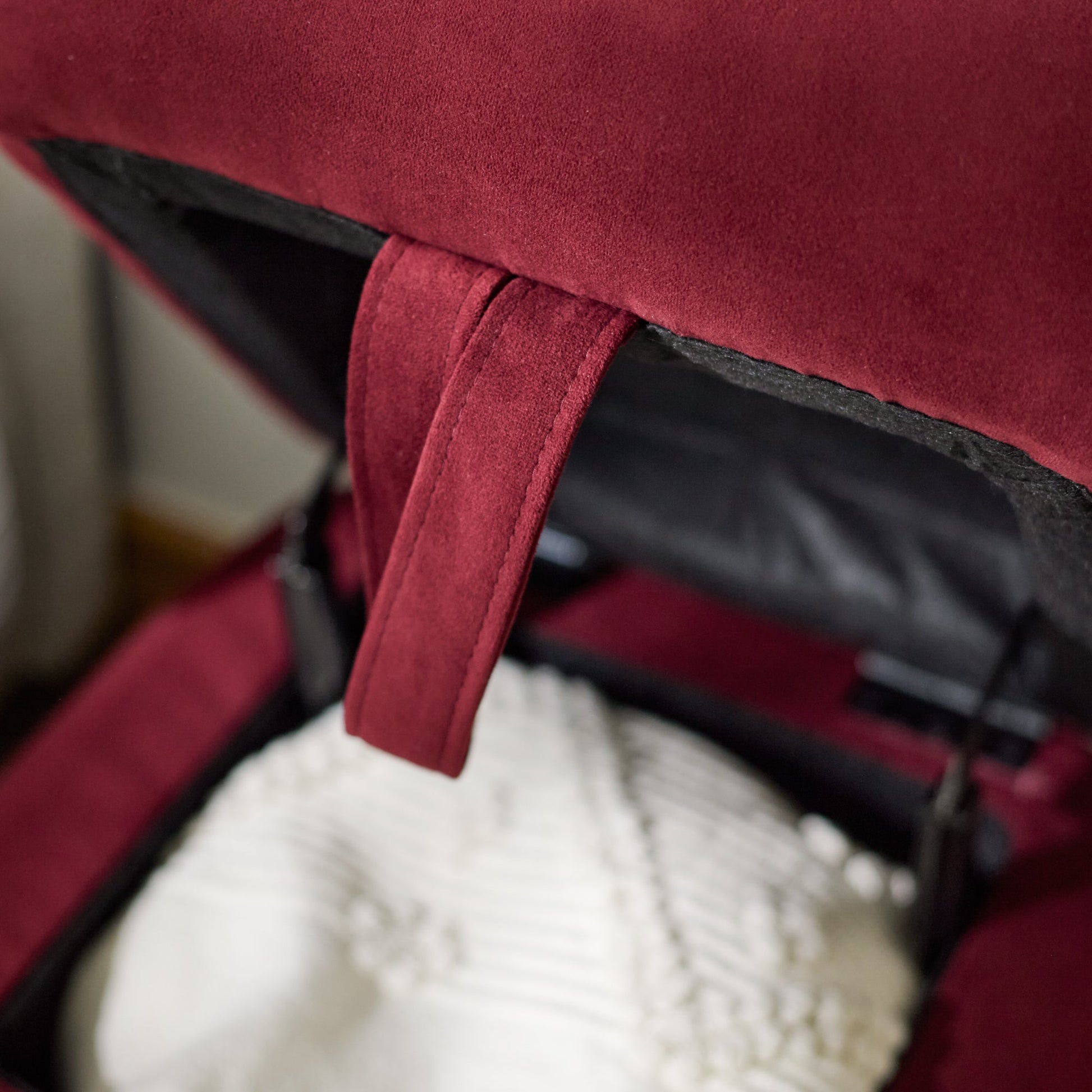 Fleur Ottoman Footstool - Burgundy Red - Laura James 