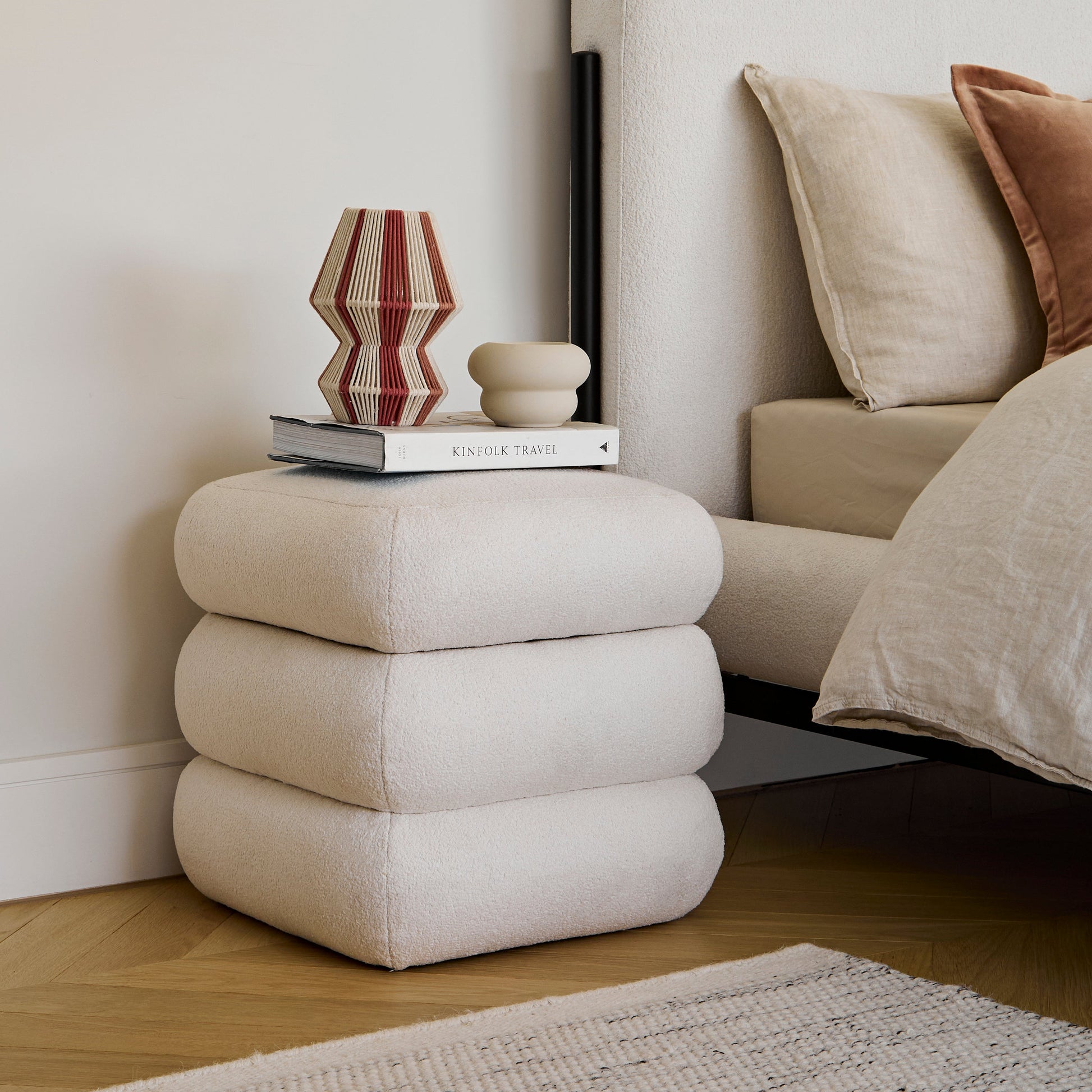 Fleur Boucle Footstool - Laura James