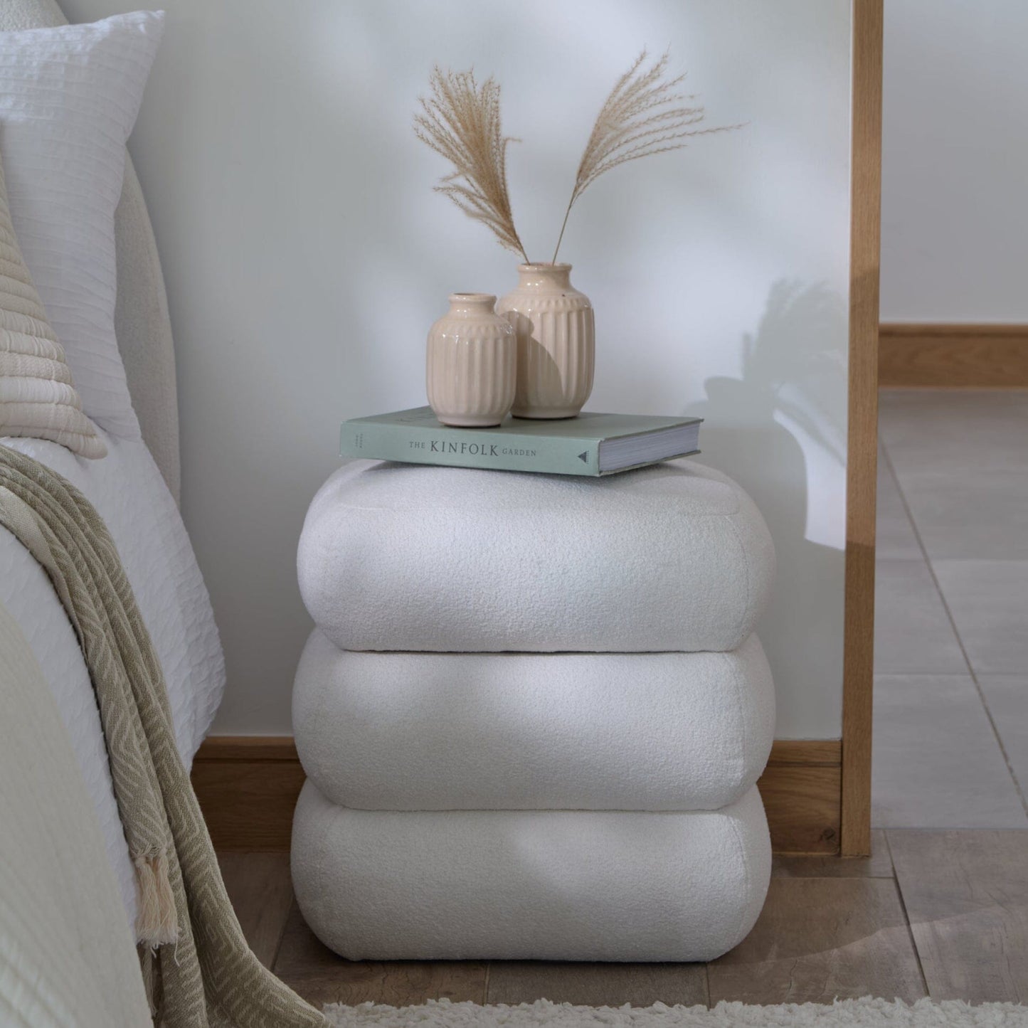 Fleur Boucle Footstool - Laura James