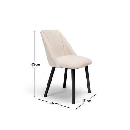 Freya Boucle Dining Chairs with Black Legs - Laura James