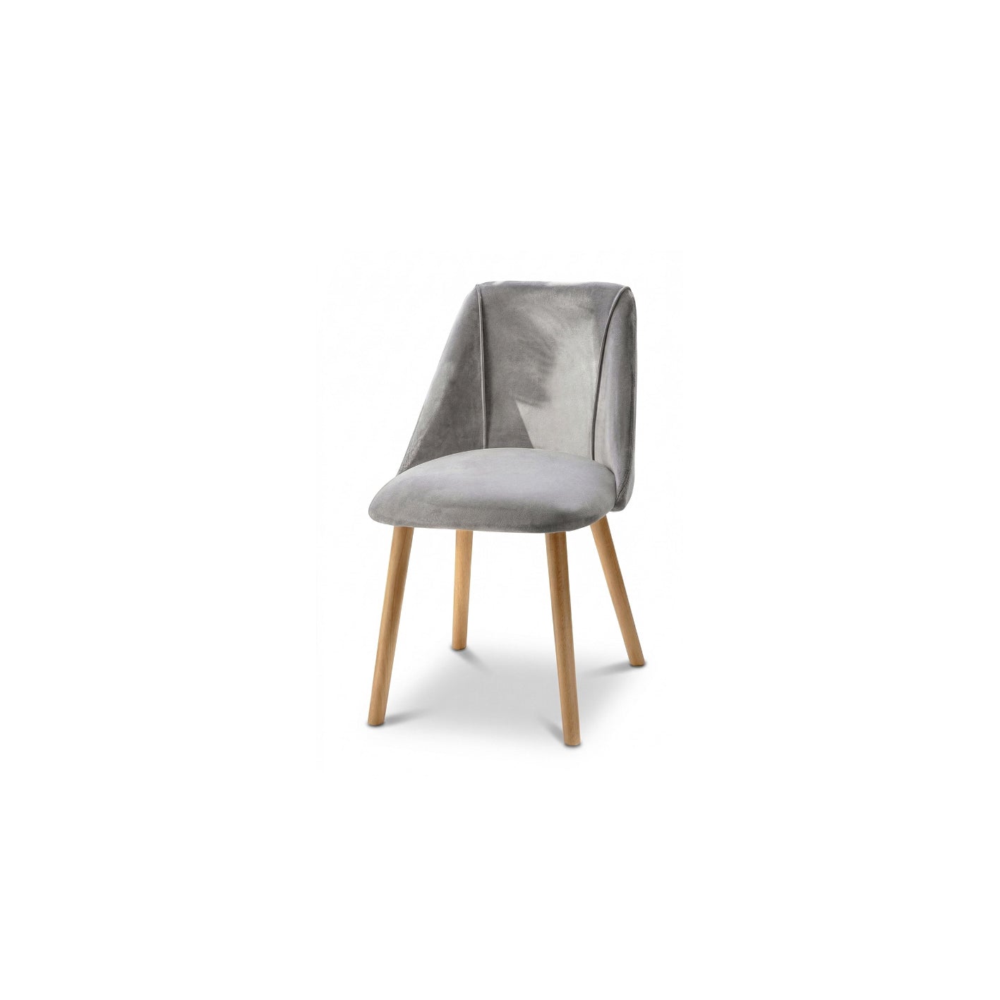 Freya Mist Grey Dining Chairs - Set of 2 - Pale Oak Legs - Laura James
