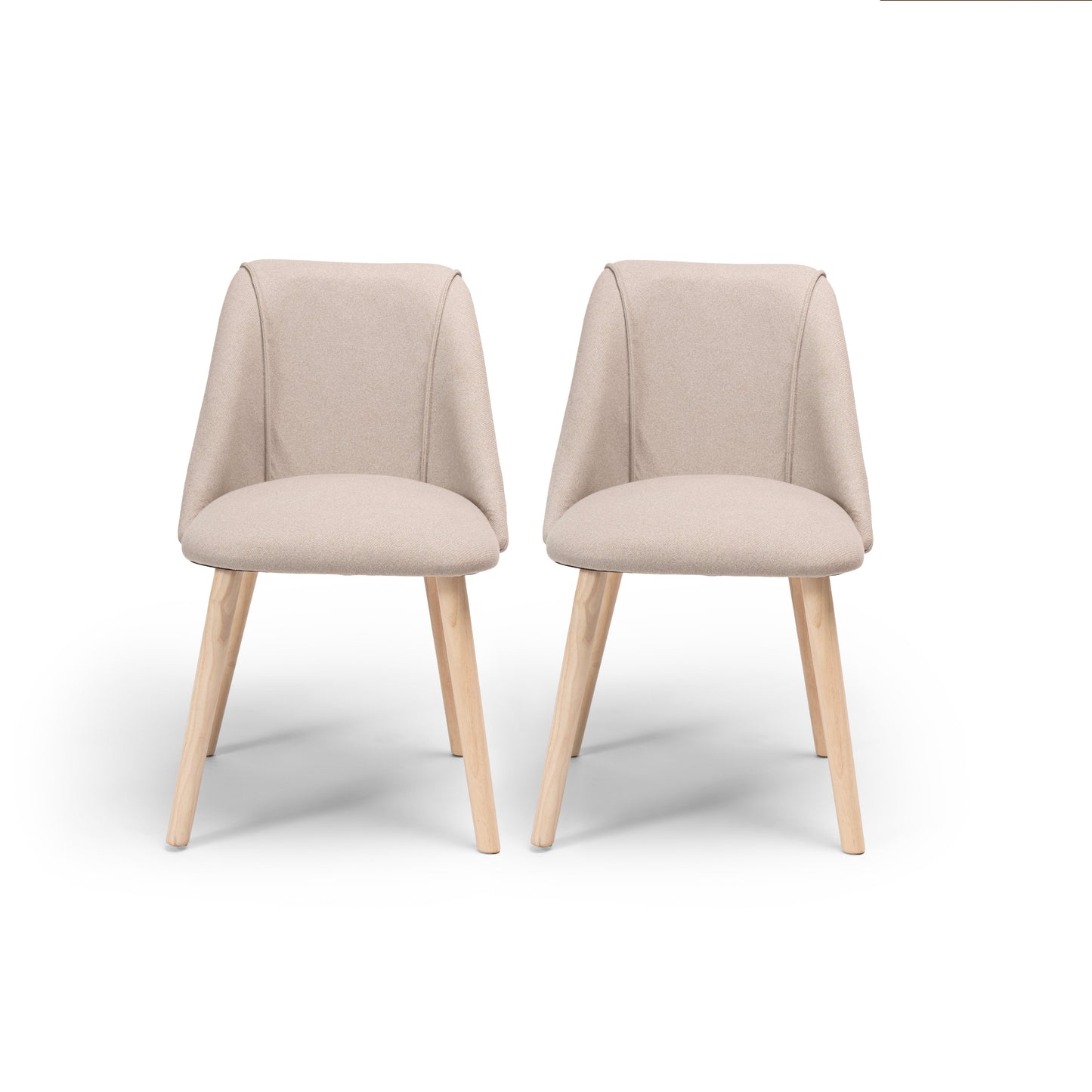 Freya Dining Chair Set of 2 - Fossil with Whitewash Oak Legs