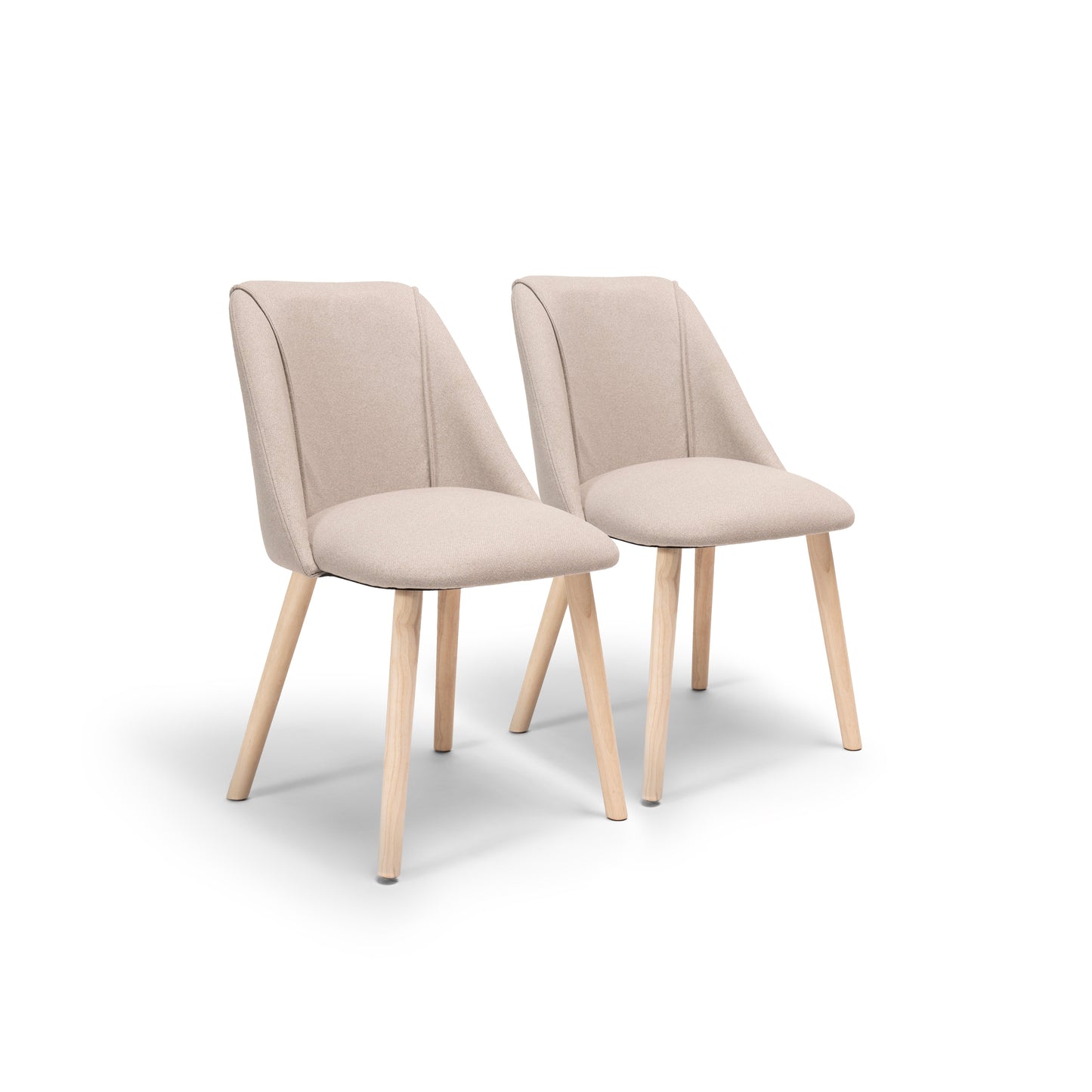 Freya Dining Chair Set of 2 - Fossil with Whitewash Oak Legs