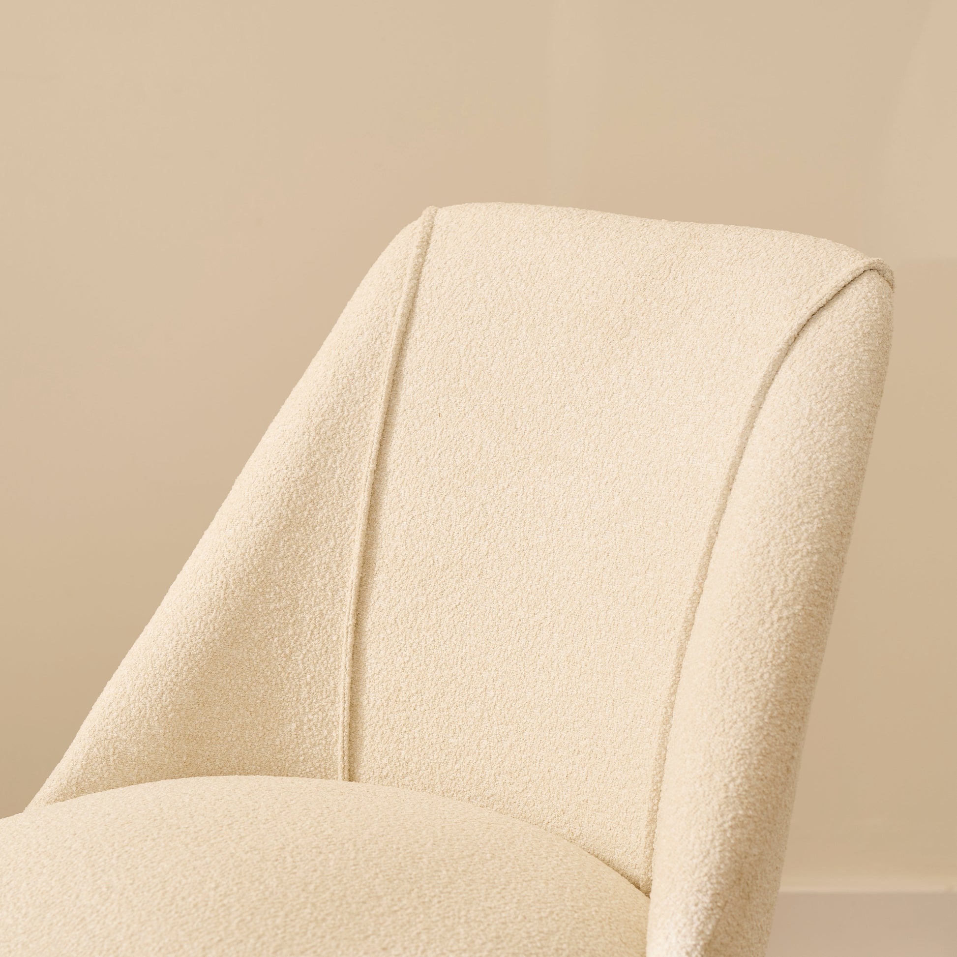 Freya Bar Stool - Light Beige Boucle - Black Legs - Laura James