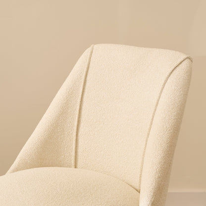 Freya Bar Stool - Light Beige Boucle - Black Legs - Laura James