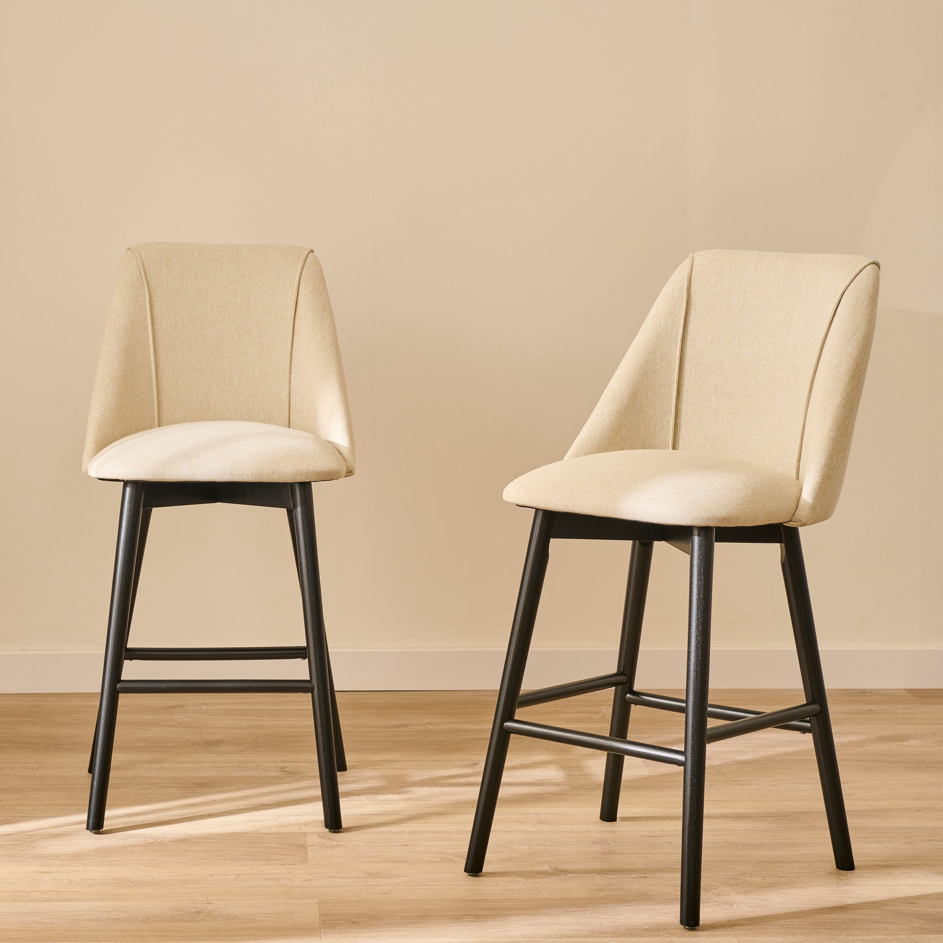 Freya Bar Stool - Sand - Black Legs - Laura James 