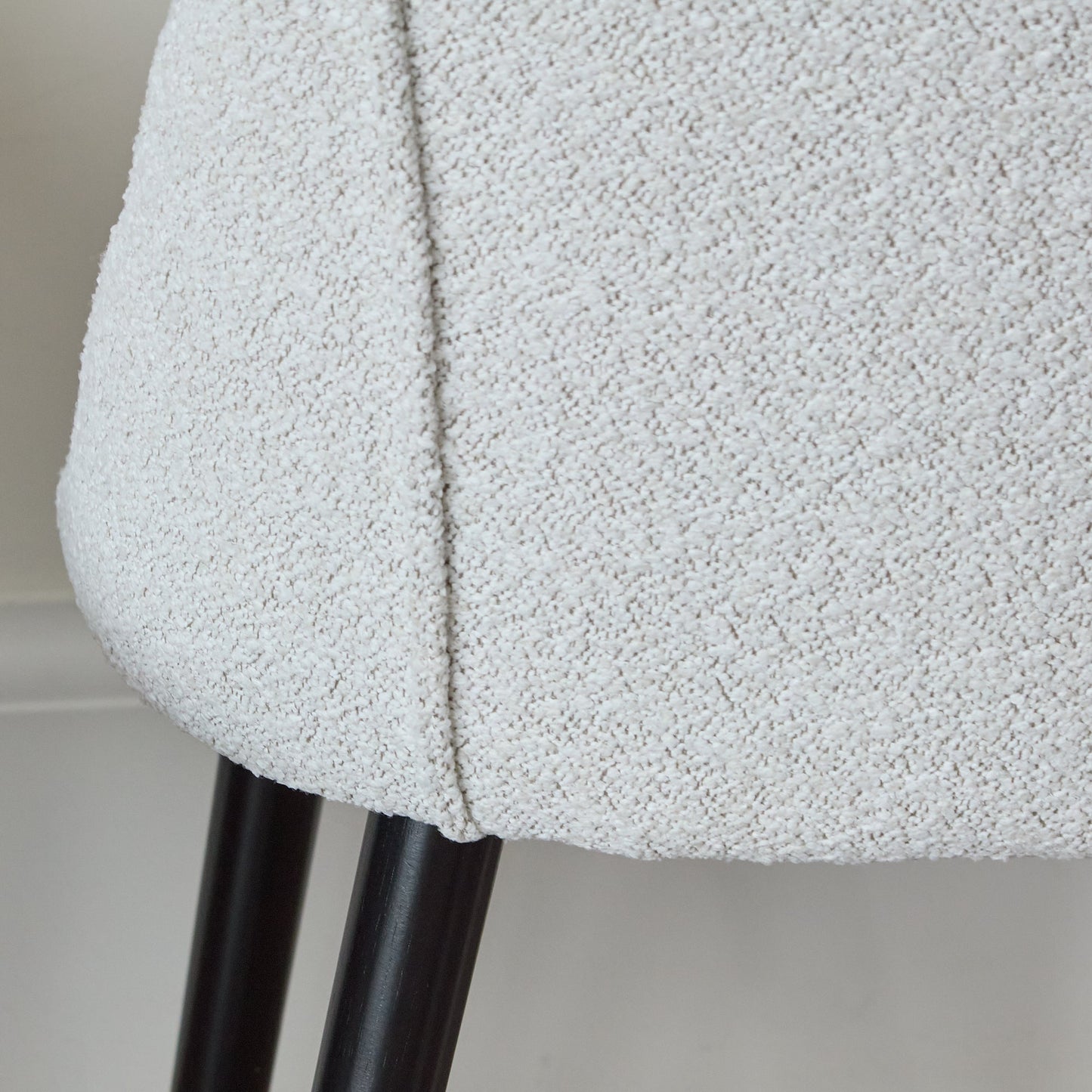 Freya Oat Boucle Dining Chair - Set of 2 - Black Oak Legs - LAURA James