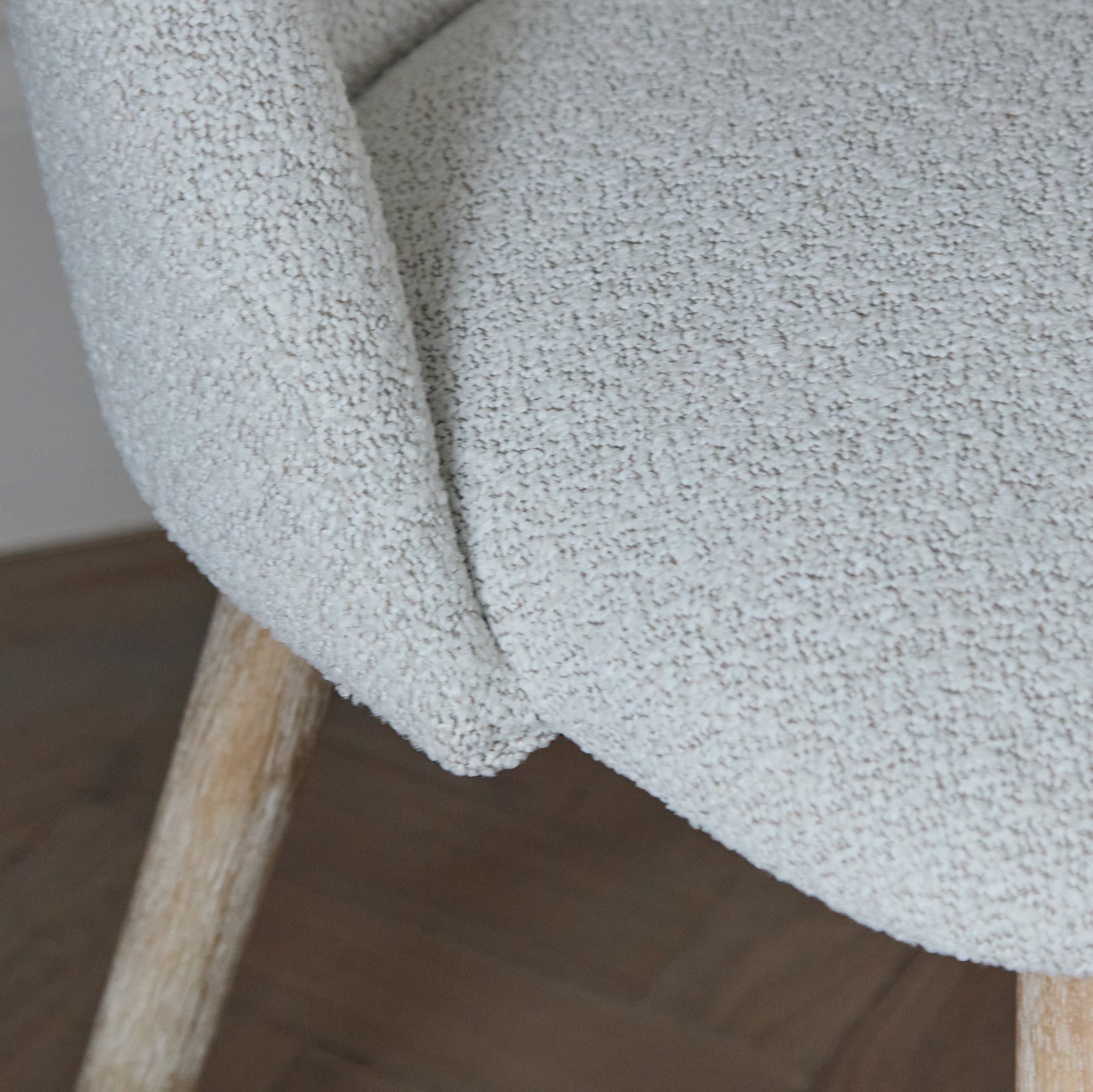 Freya Oat Boucle Dining Chair - Set of 2 - Whitewash Oak Legs - Laura James 