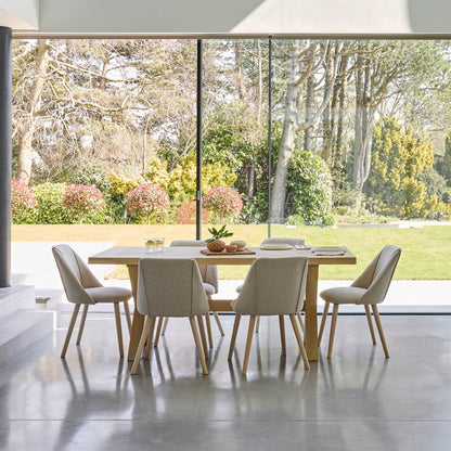Charlotte 6 Seater Extending Rectangular Dining Table Set with  Freya Sand Dining chairs - Laura James 