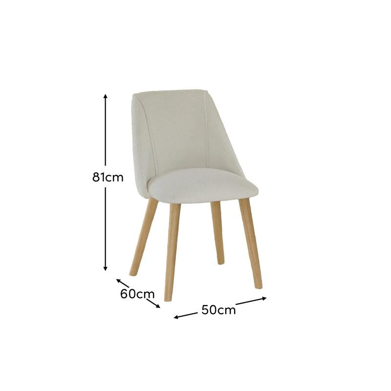 Freya Light Beige Dining Chairs - Set of 2 - Pale Oak Legs - Laura James