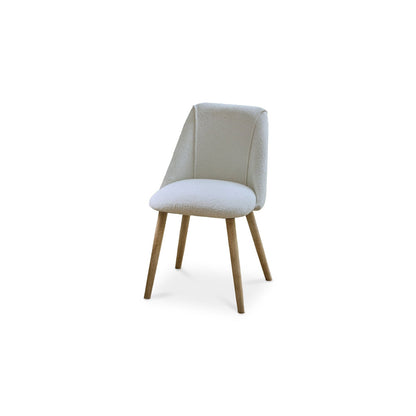 Freya Oat Boucle Dining Chairs - Set of 2 - Chalked Mangowood Legs - Laura James 