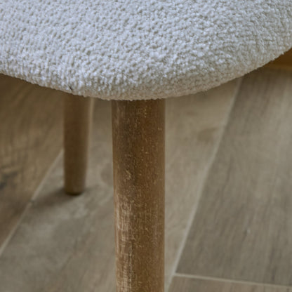 Freya Oat Boucle Dining Chairs - Set of 2 - Chalked Mangowood Legs - Laura James 