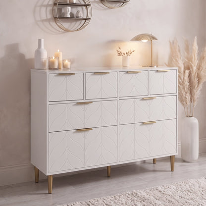 Gloria 8 Drawer Chest of Drawers - White