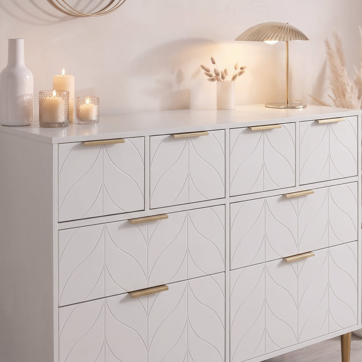 Gloria 8 Drawer Chest of Drawers - White
