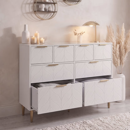 Gloria 8 Drawer Chest of Drawers - White