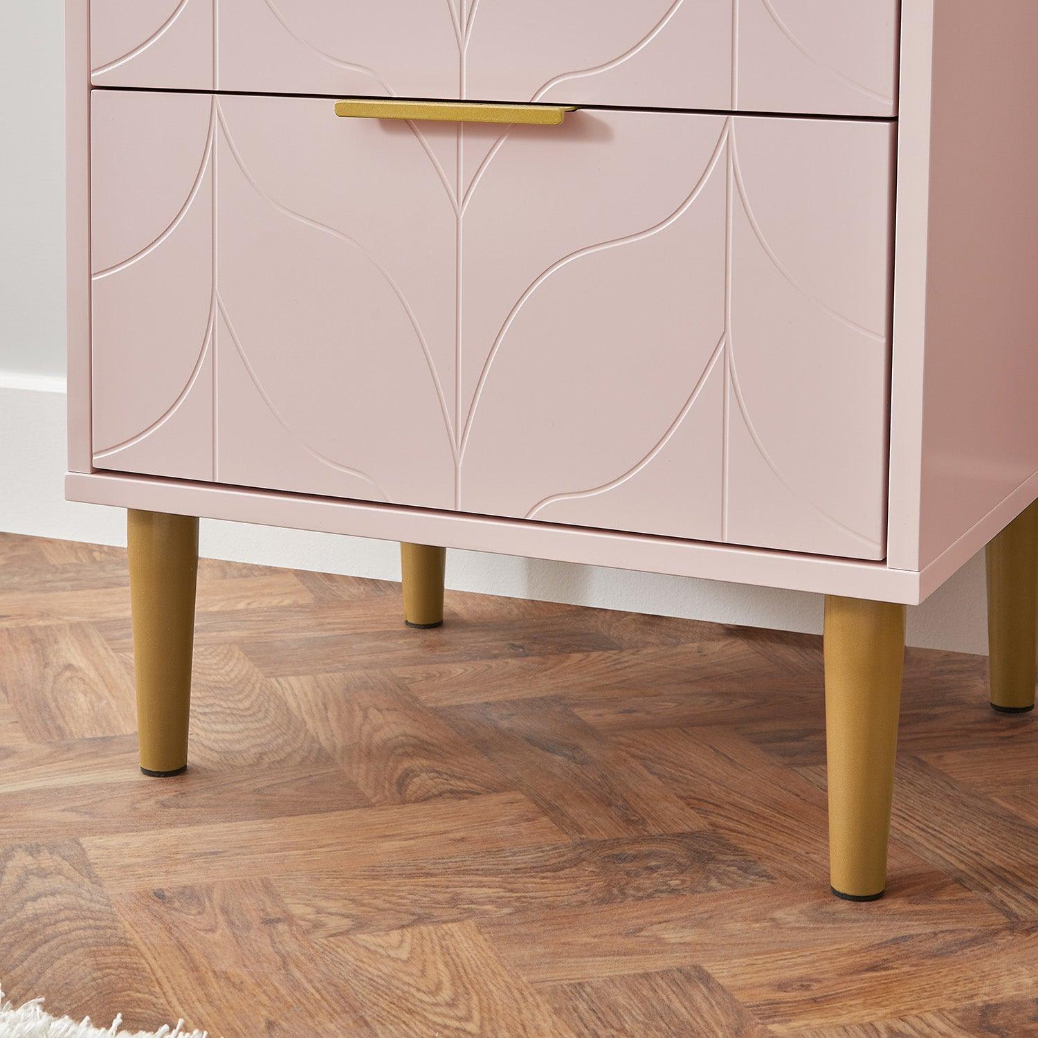 Gloria wardrobe and drawers set - 4 over 4 chest of drawers - pale pink - Laura James
