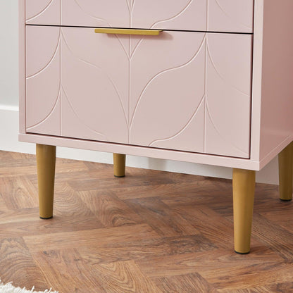 Gloria wardrobe and drawers set - 4 over 4 chest of drawers - pale pink - Laura James