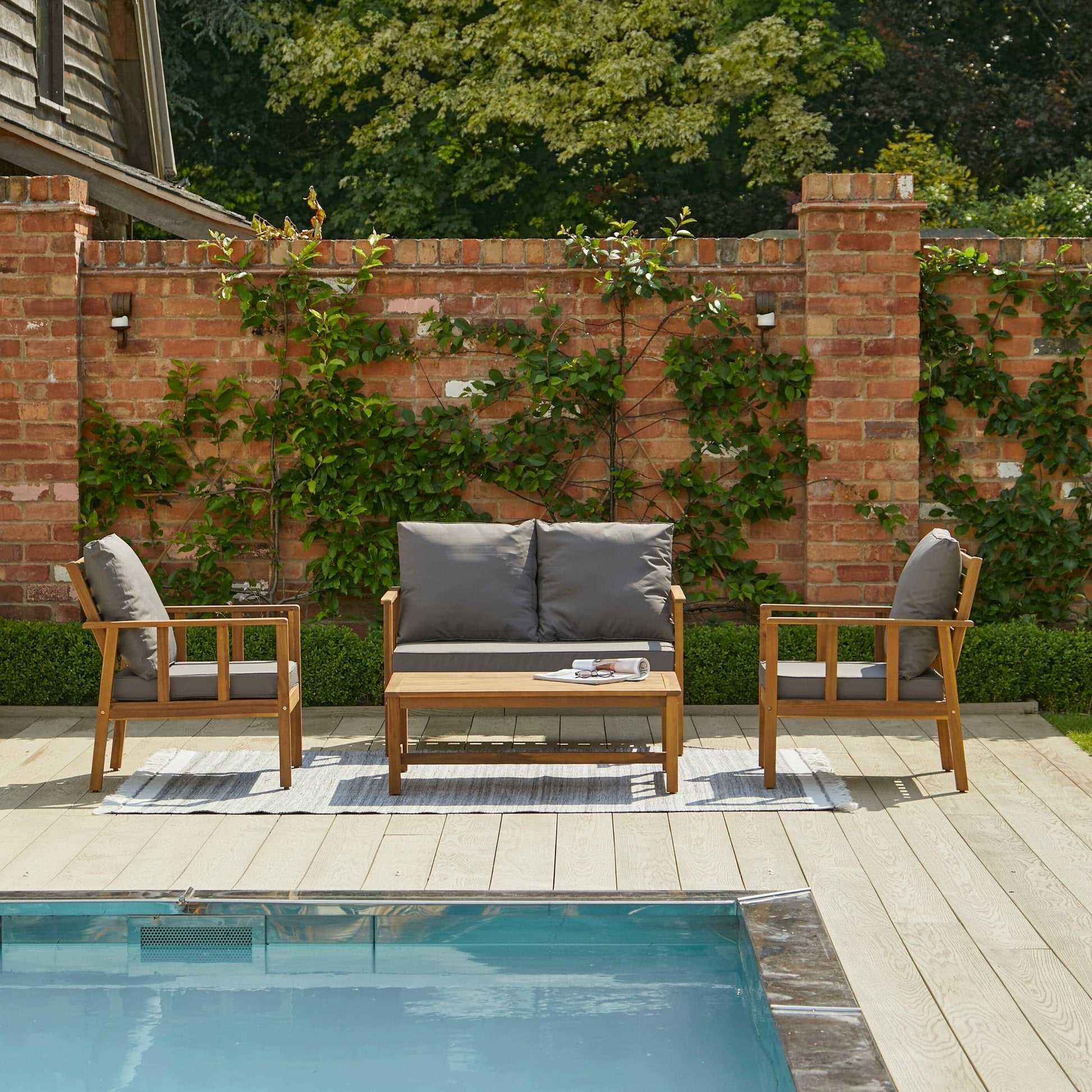 Harrelson Conversation Set Cushion Covers - Pebble Grey - Laura James