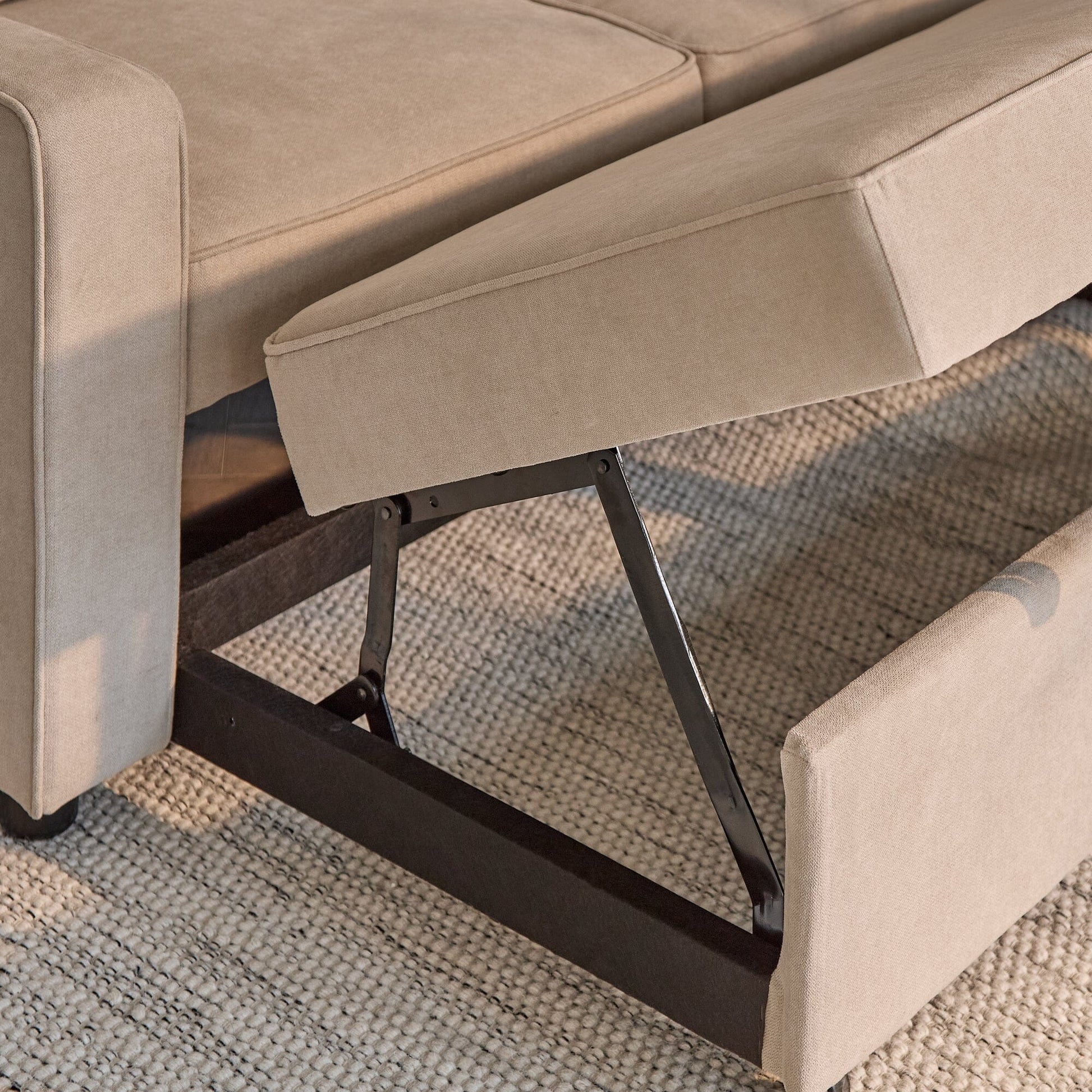 Hugo Pull-Out Corner Sofa Bed - Warm Taupe - Laura James 