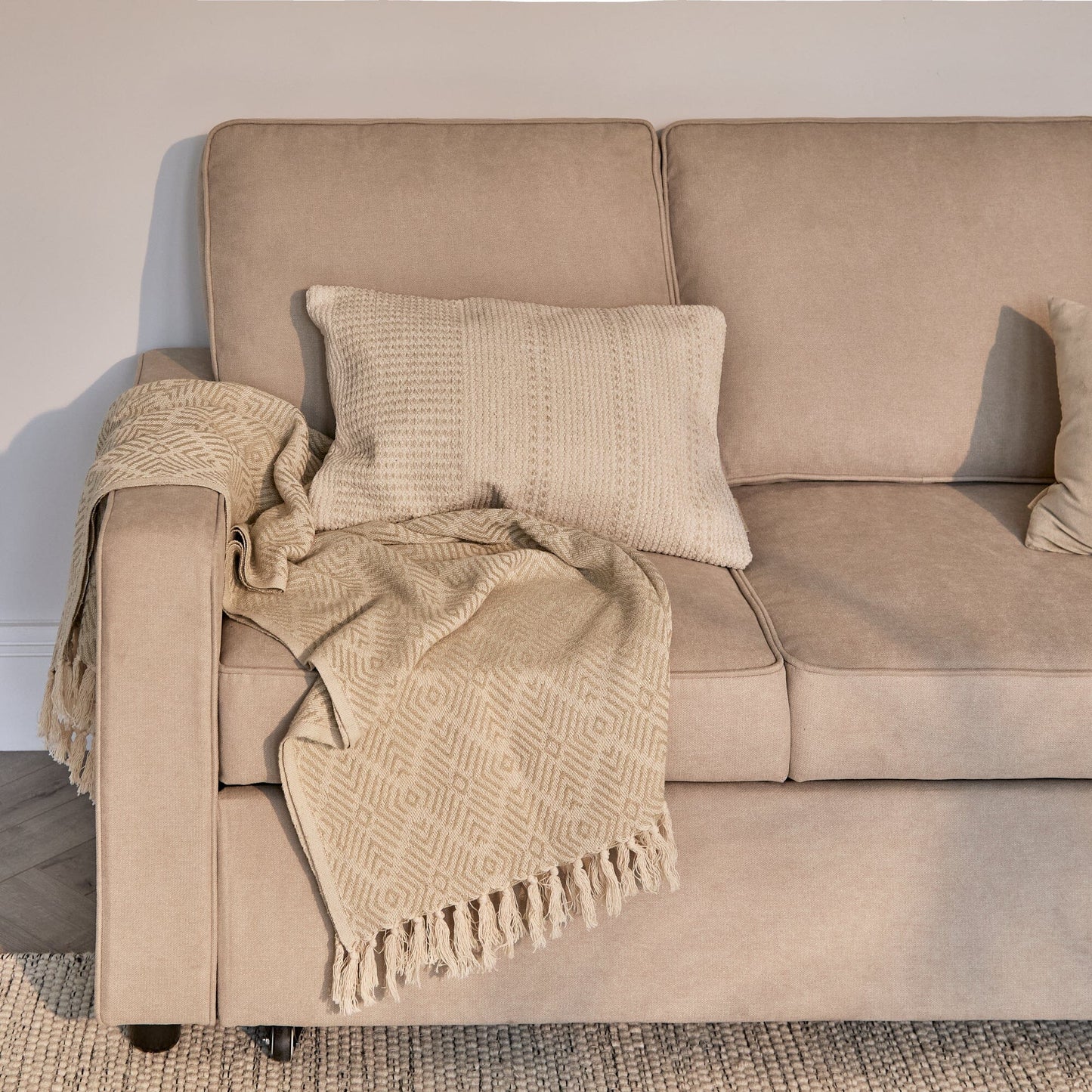 Hugo Pull-Out Corner Sofa Bed - Warm Taupe - Laura James 