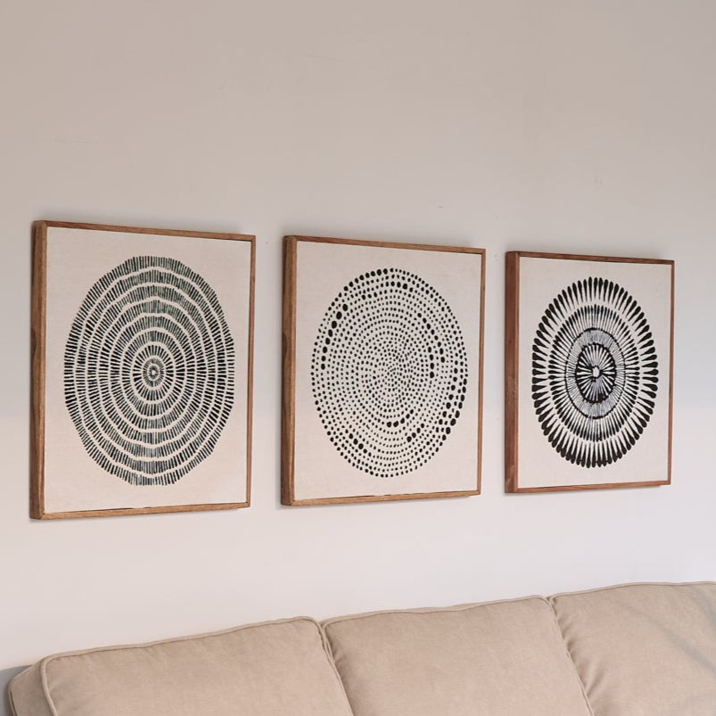 Umari 50x50cm Circle Print on Cotton - Set of 3 - Laura James 