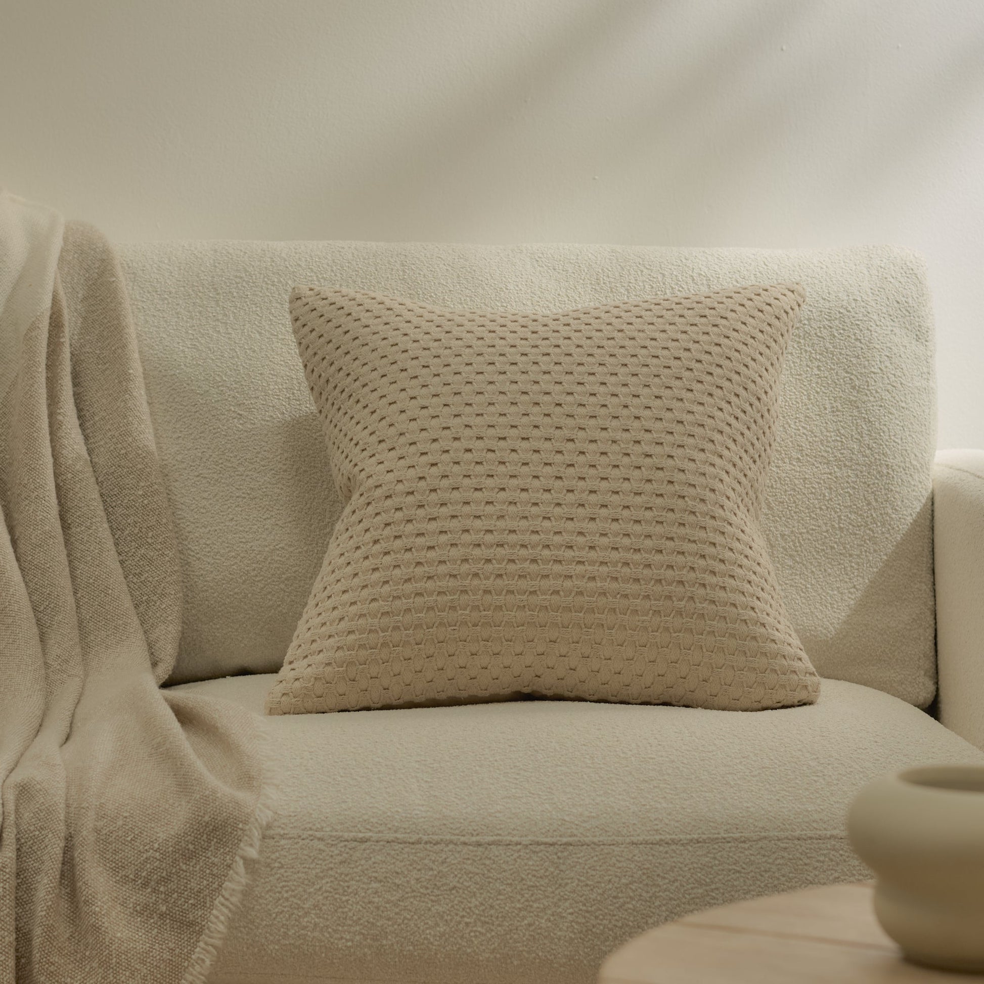 Halford 45 x 45cm Cotton Cushion Cover - Natural - Laura James 