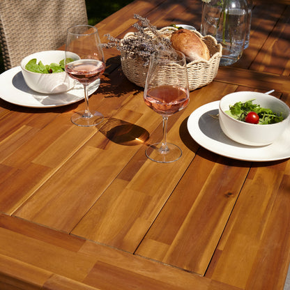 Hali 8 Seater Wooden Outdoor Dining Set with Hali Black Chairs & Grey Lean Over Parasol  - 235cm