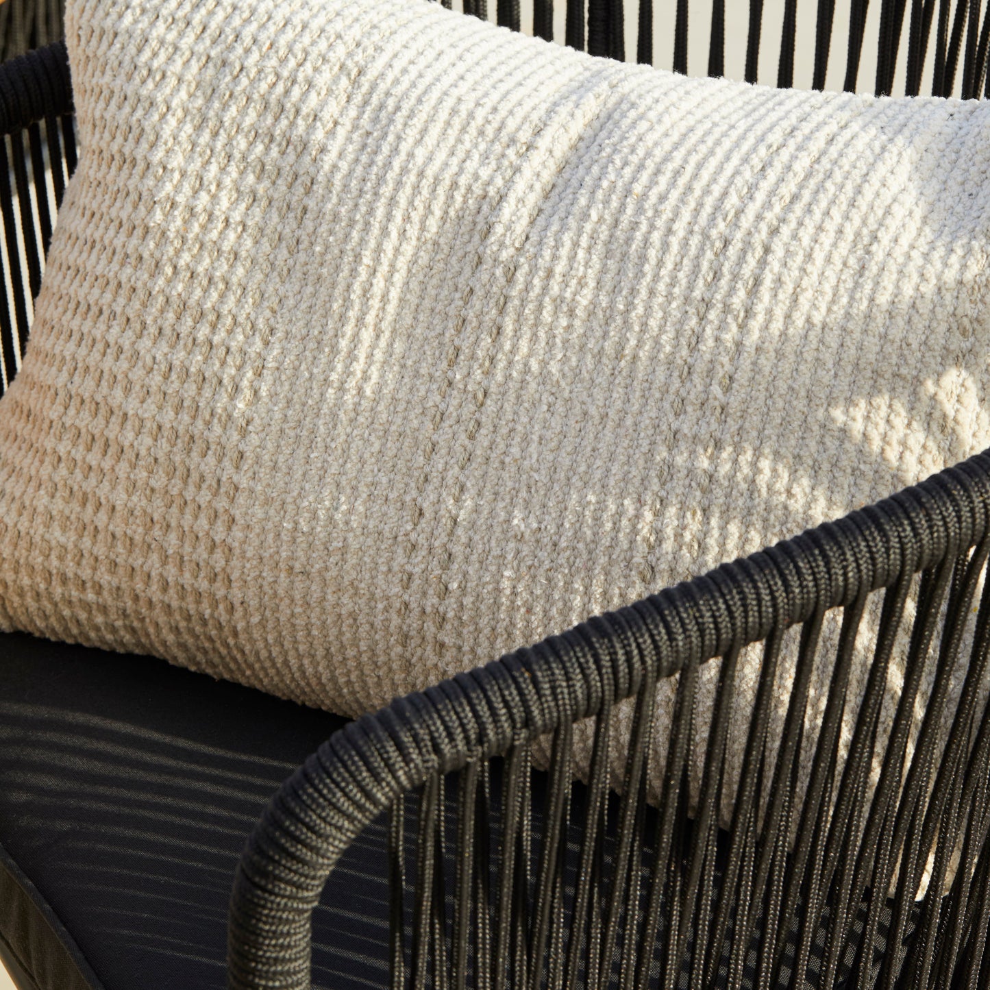 Hali Black Rope Chair with Cushions - Set of 2 - Laura James 