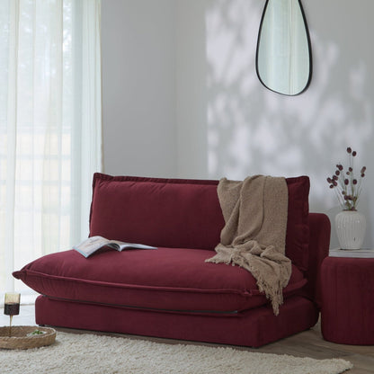 Harlow 2 Seater Double Sofa Bed - Burgundy Red - Laura James
