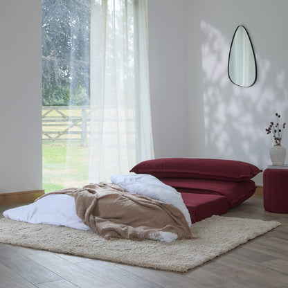 Harlow 2 Seater Double Sofa Bed - Burgundy Red - Laura James
