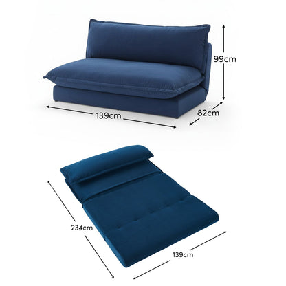 Harlow 2 Seater Double Sofa Bed - Ink Velvet - Laura James