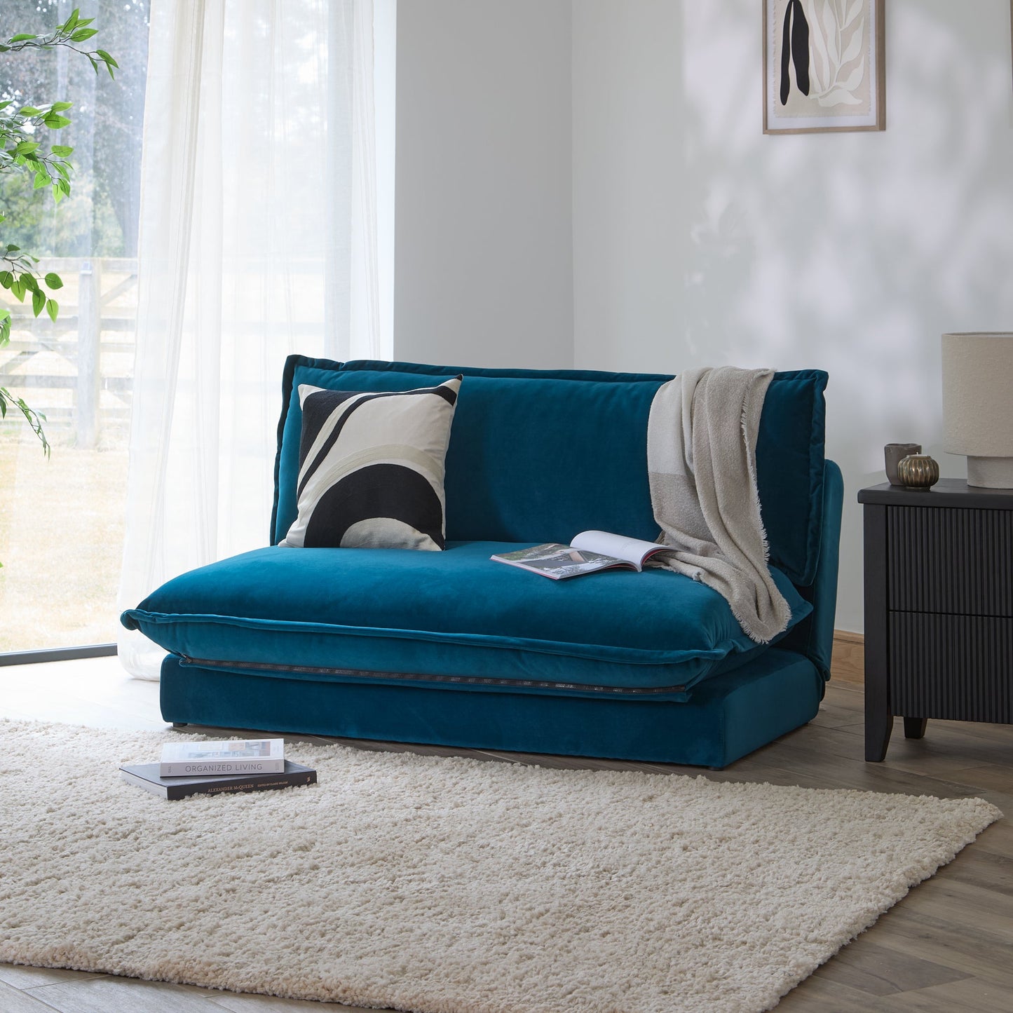Harlow Double Sofa Bed - Soft Teal - Laura James