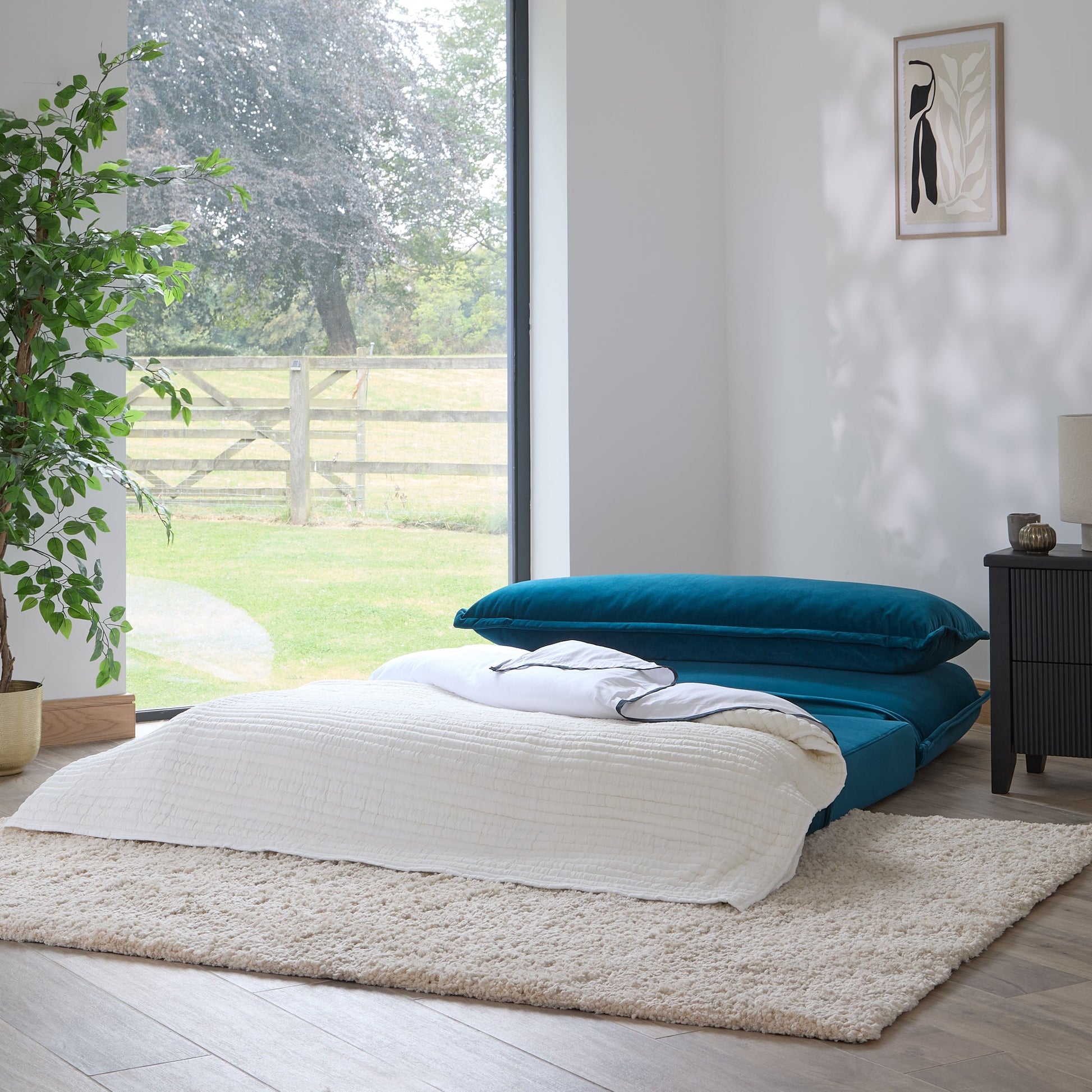 Harlow Double Sofa Bed - Soft Teal - Laura James