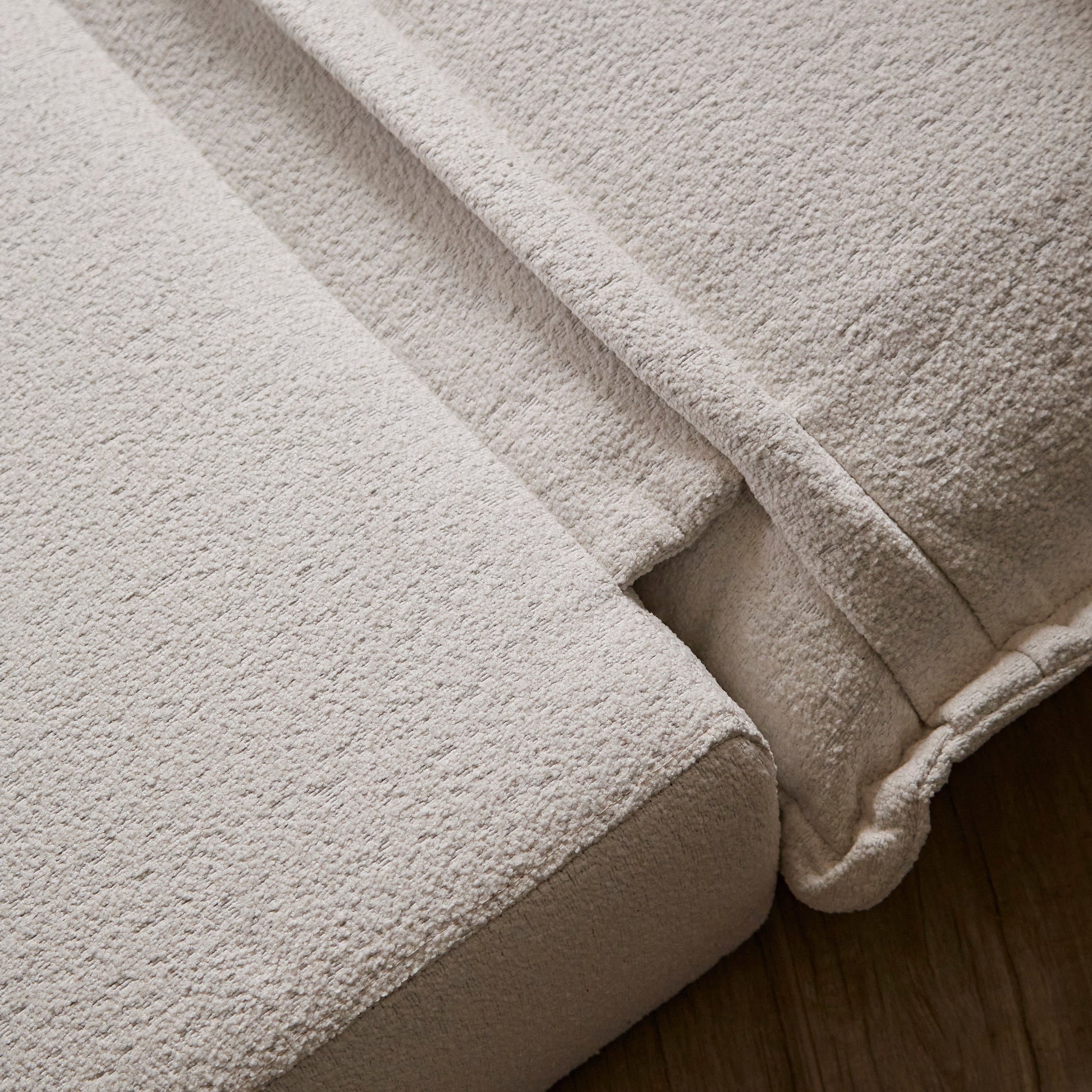 Harlow Single Sofa Bed - Chalk White Boucle - Laura James