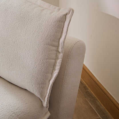 Harlow Single Sofa Bed - Chalk White Boucle - Laura James