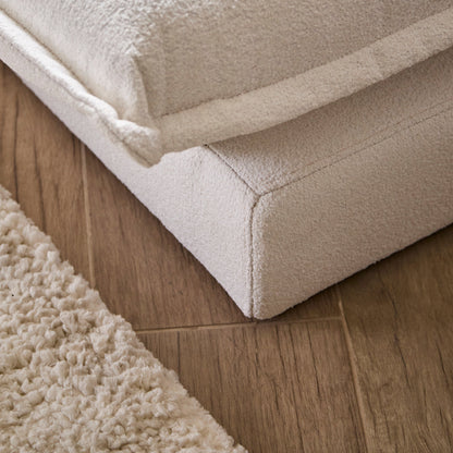 Harlow Single Sofa Bed - Chalk White Boucle - Laura James