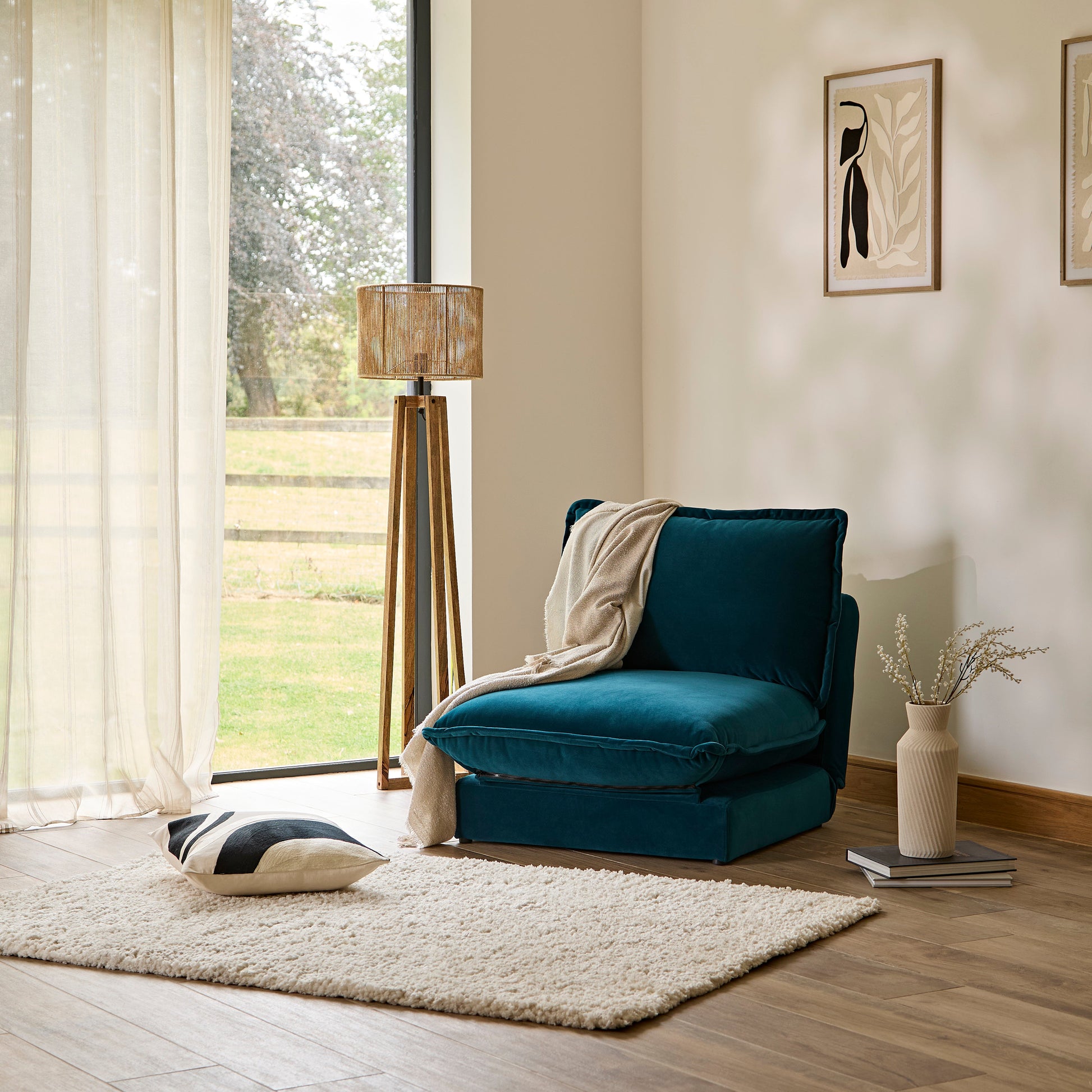 Harlow Single Sofa Bed - Soft Teal - Laura James