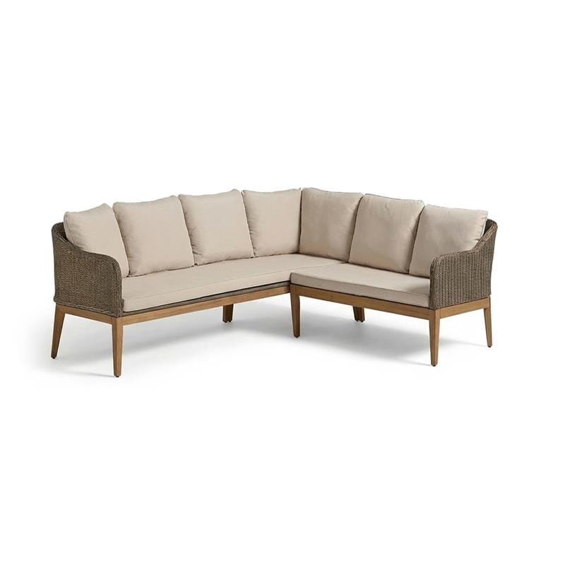 Harlyn 5 Seater Corner Sofa with Dining Table - Tawny Rattan - Laura James