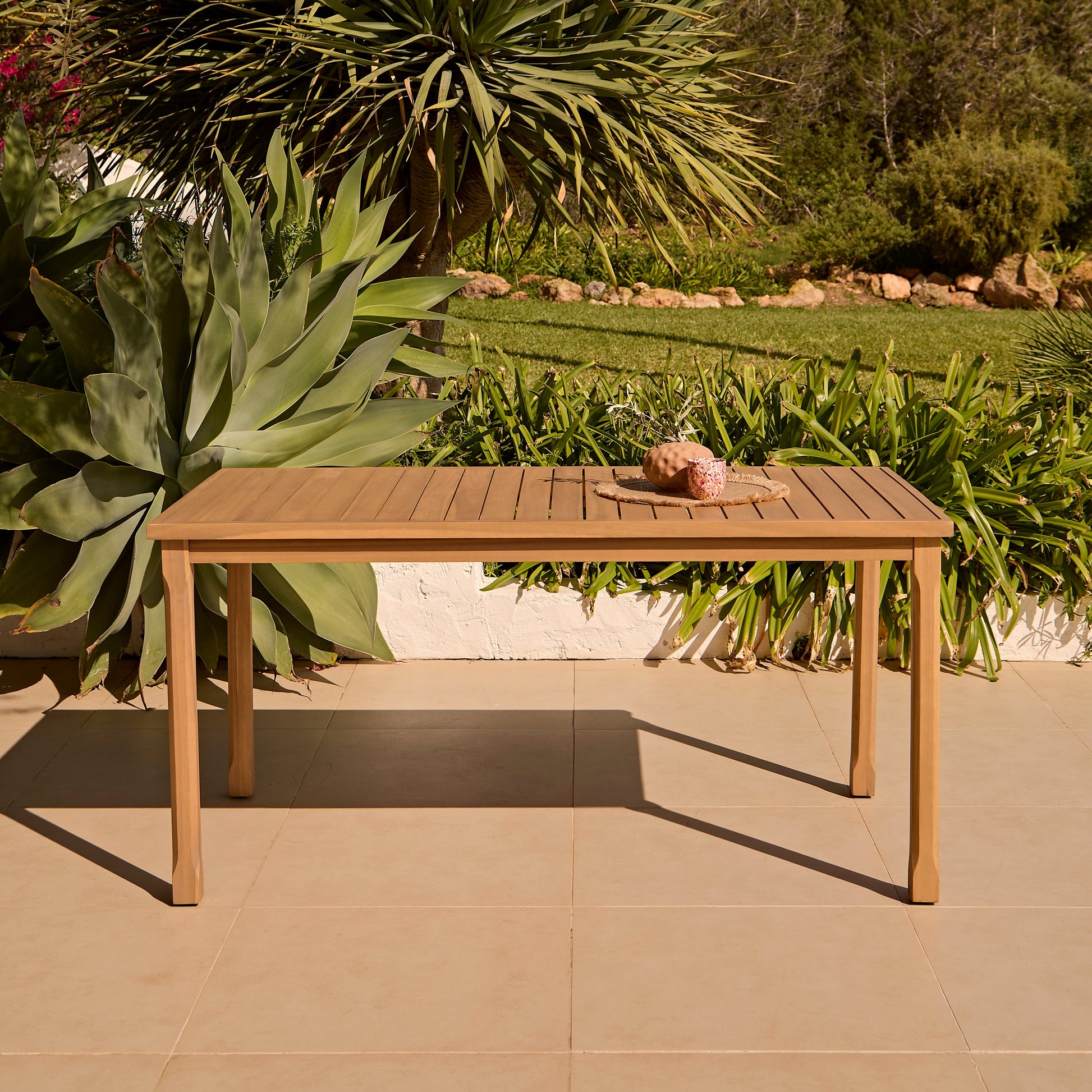 Harlyn 4 Seater Wooden Garden Dining Table - White Acacia - Laura James