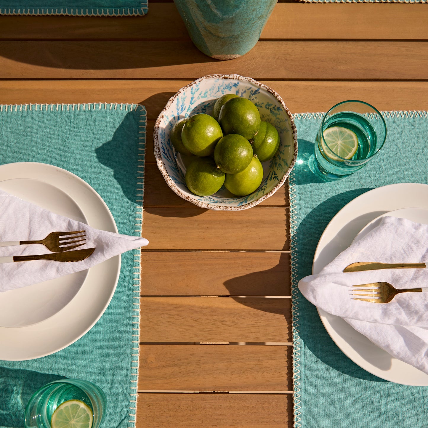Harlyn 4 Seater Wooden Garden Dining Table - White Acacia - Laura James
