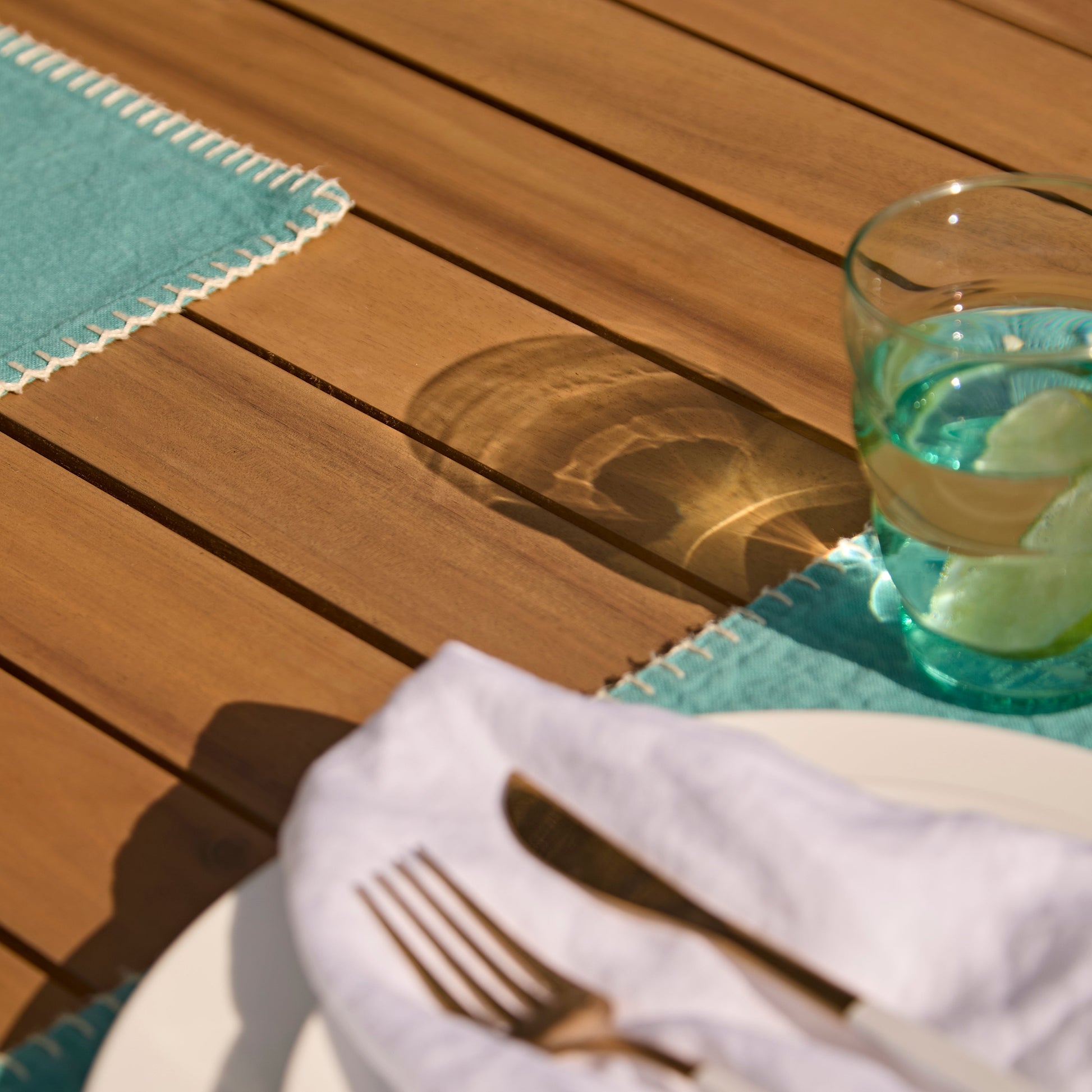 Harlyn 4 Seater Wooden Garden Dining Table - White Acacia - Laura James
