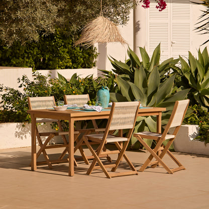 Harlyn 4 Seater Wooden Garden Dining Table - White Acacia - Laura James