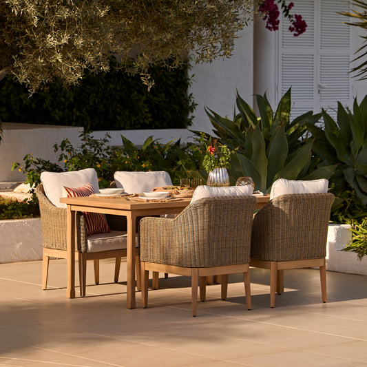 Harlyn 4 Seater Wooden Garden Dining Set with Harlyn Chairs - 160cm - Laura James