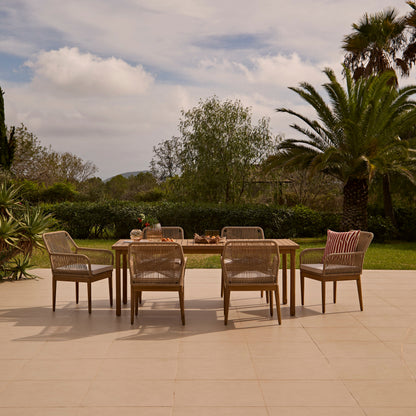 Harlyn 6 Seater Wooden Garden Dining Set with Killian Chairs - 200cm - Laura James