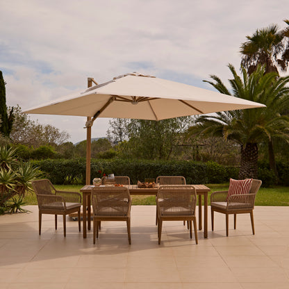 Harlyn 6 Seater Wooden Garden Dining Set with Killian Chairs - 200cm - Laura James